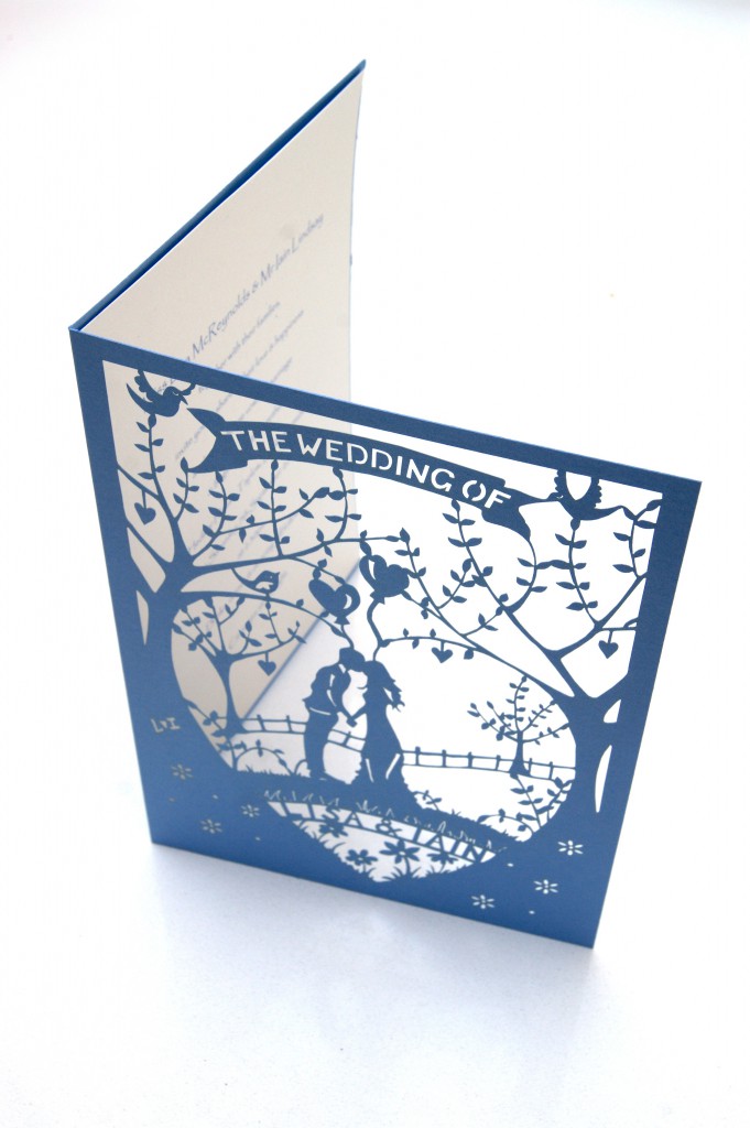 Laser Cut Country Garden Wedding Invitations Hummingbird Card