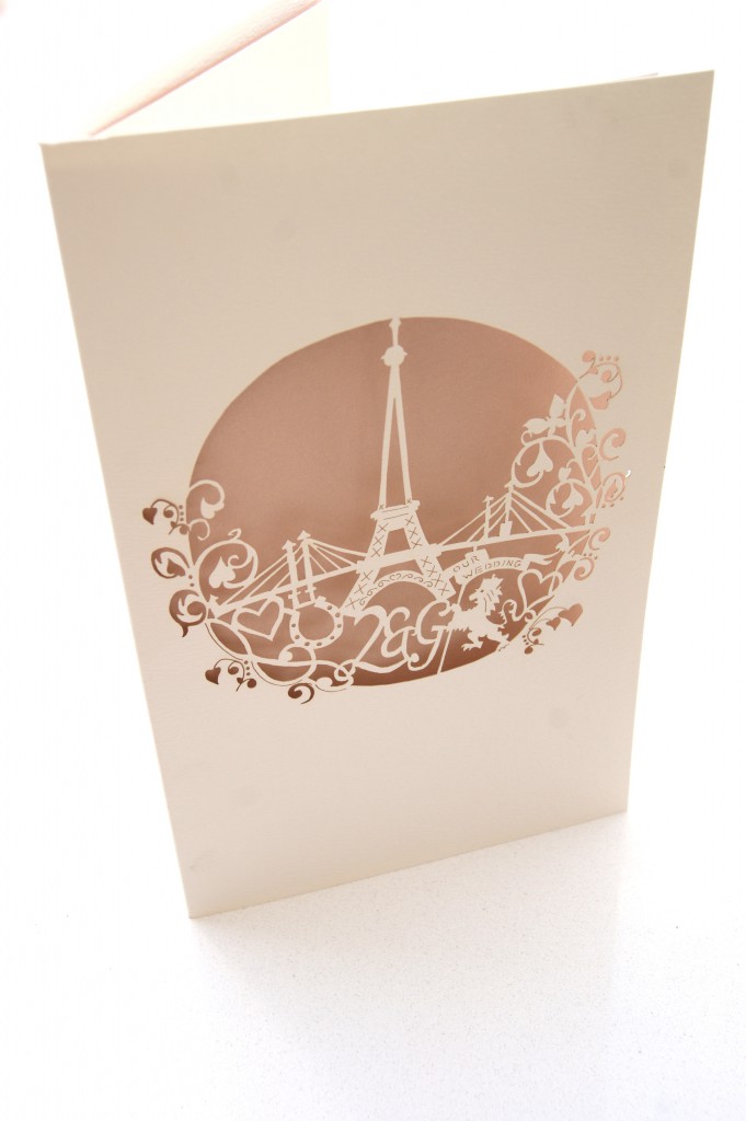 laser cut eiffel tower wedding invitations