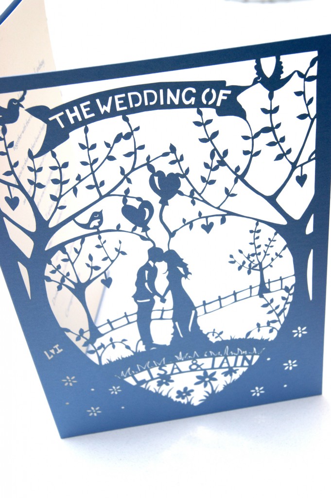 laser cut country garden wedding invitations