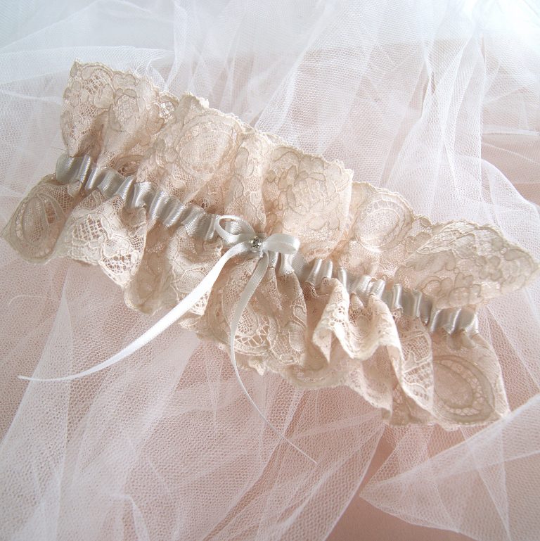 Ivory Lace Couture Wedding Garter - House of Elliot