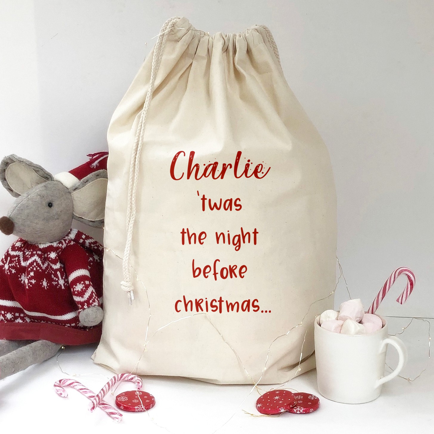 Night Before Christmas Personalised Christmas Eve Sack Shop Online Hummingbird Card Company