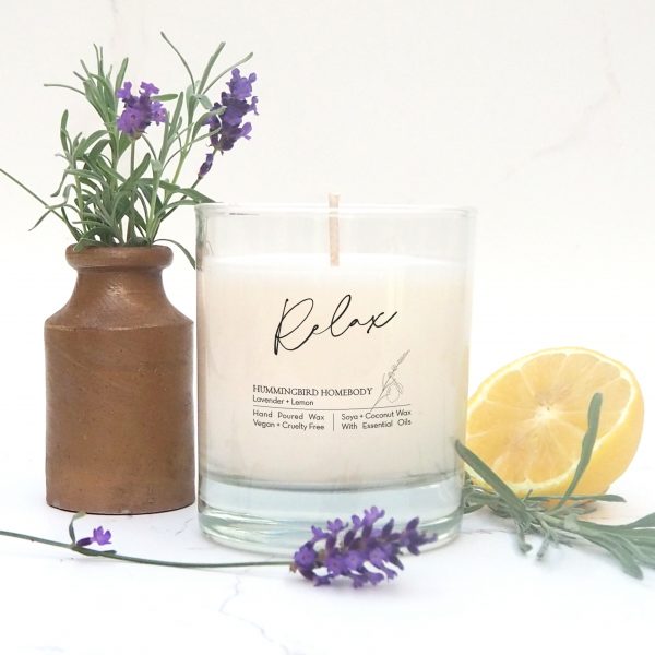 Relax lavender and lemon candle