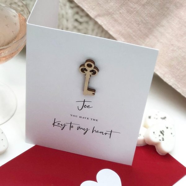 Key To My Heart Personalised Valentines Card