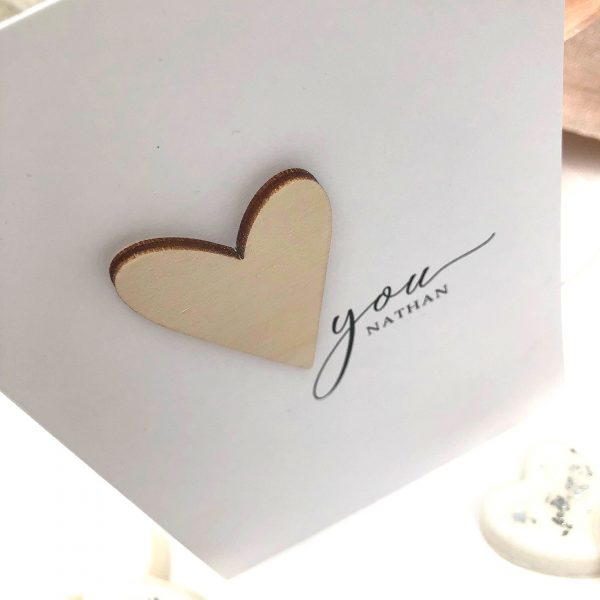 Wooden Heart Love You Valentines Card