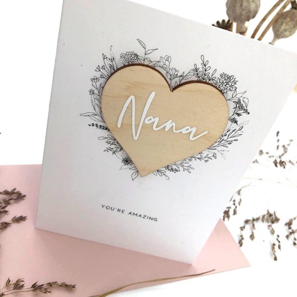 Wooden Heart Mother's Day Card