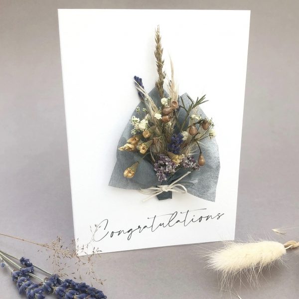 CONGRATULATIONS DRIED FLOWER CARD