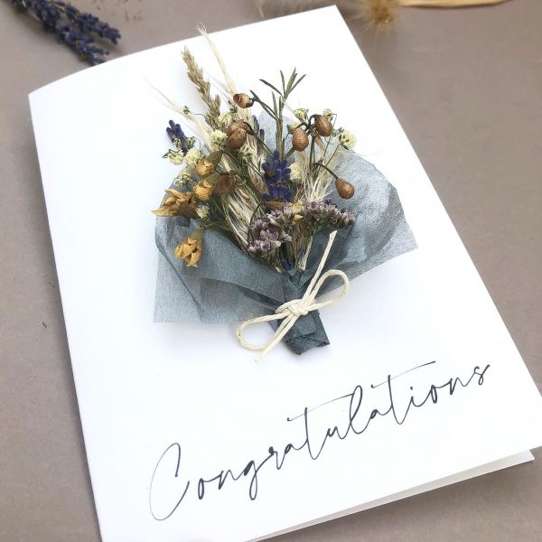 CONGRATULATIONS DRIED FLOWER CARD