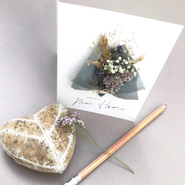 NEW HOME DRIED FLOWER CARD