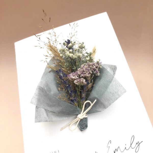 TWINS NEW BABY DRIED FLOWER CARD