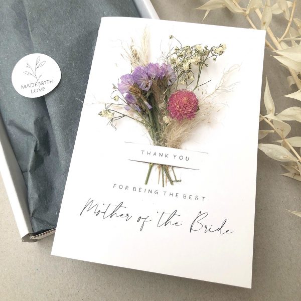 Mother of the Bride Dried Flower Card