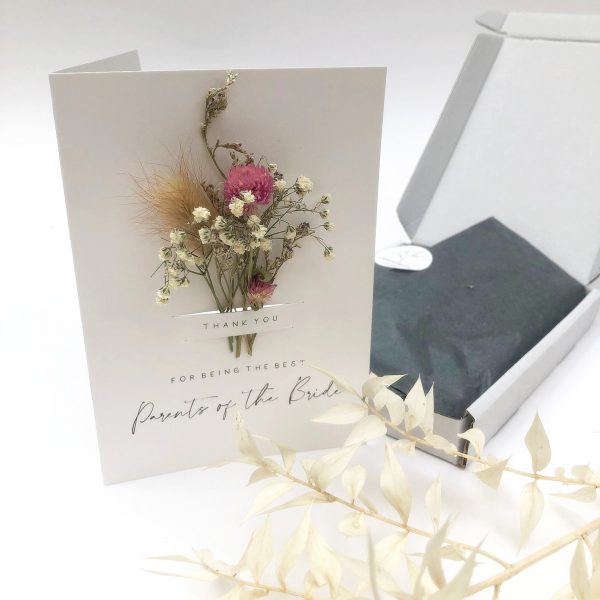 Parents of the Bride and Groom Dried Flower Cards