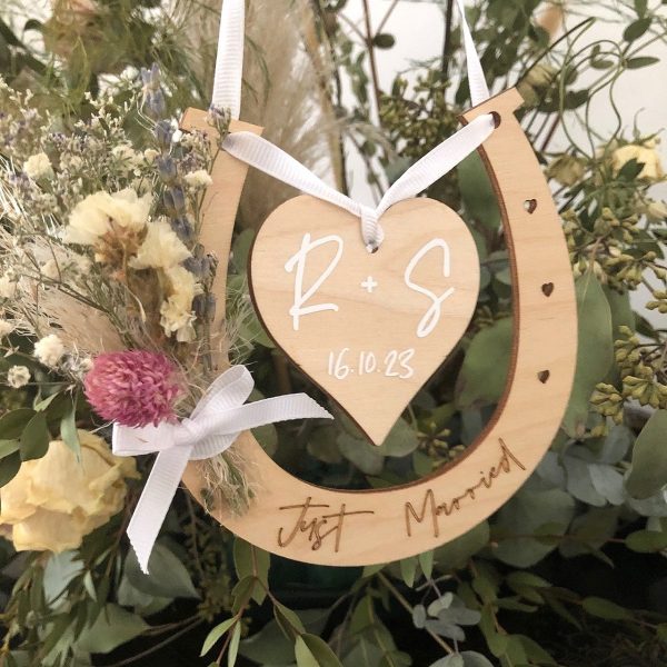 Personalised Dried Flower Wedding Horseshoe