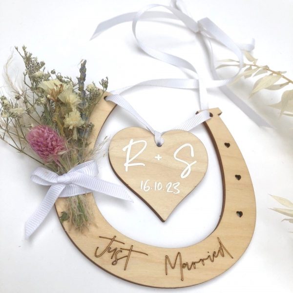 Personalised Dried Flower Wedding Horseshoe