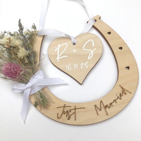 Personalised Dried Flower Wedding Horseshoe