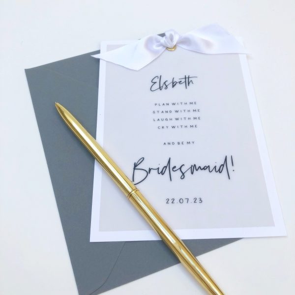 Vellum Bow Bridesmaid Card