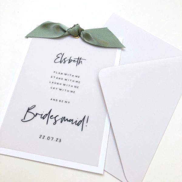 Vellum Bow Bridesmaid Card