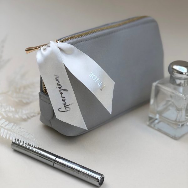 Brides Personalised Satin Make Up Bag