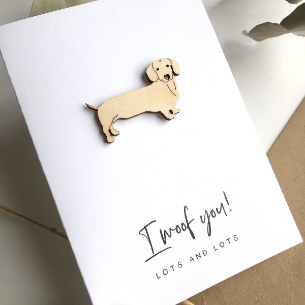 I WOOF YOU SAUSAGE DOG CARD