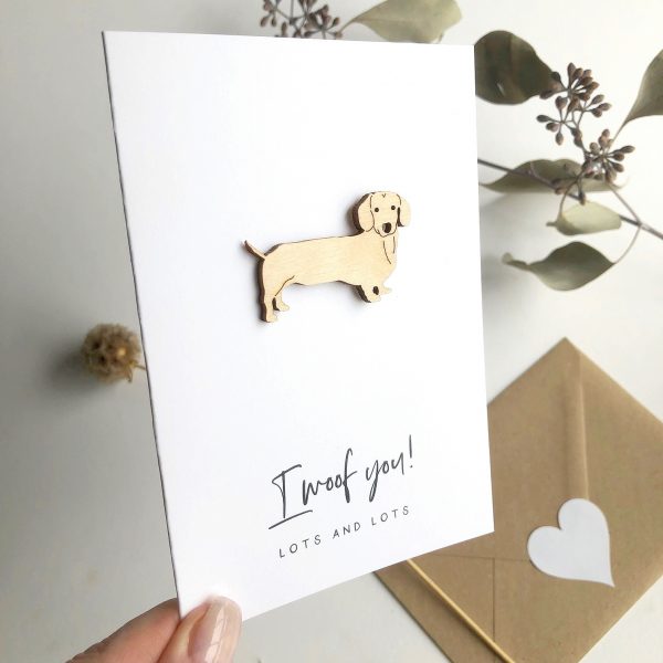 I WOOF YOU SAUSAGE DOG CARD