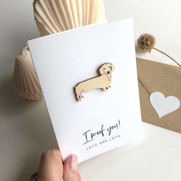 I WOOF YOU SAUSAGE DOG CARD