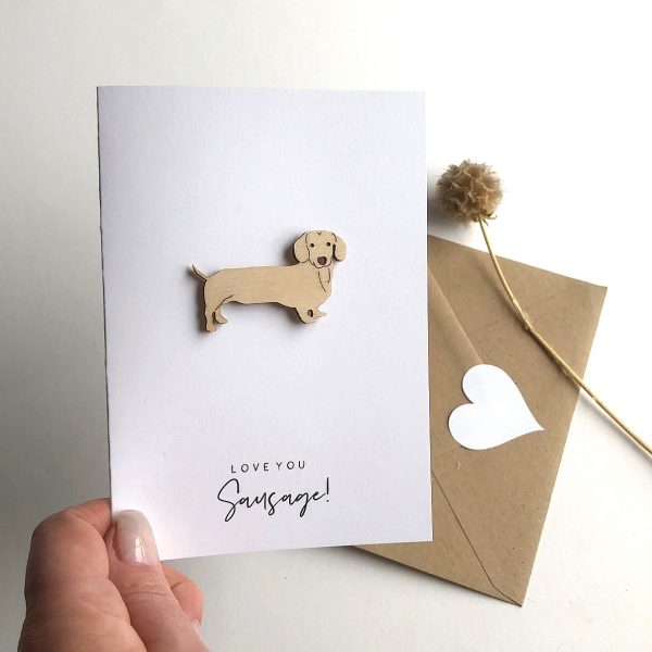 LOVE YOU SAUSAGE PERSONALISED CARD