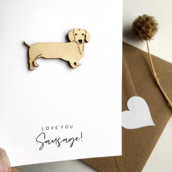 LOVE YOU SAUSAGE PERSONALISED CARD